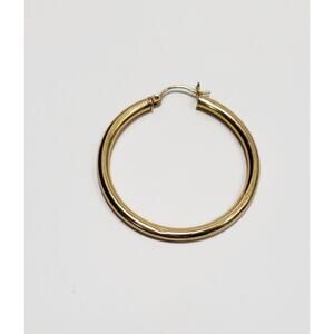 14k Yellow Gold Hollow Hoop 40mm SINGLE Earring Dings 1 Gram Wear or Scrap